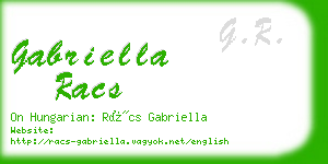 gabriella racs business card